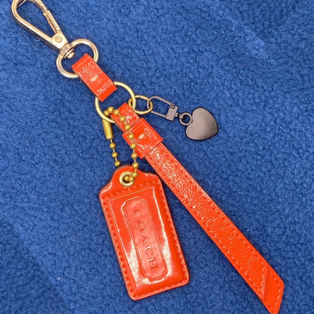 Authentic Coach charm hang tag with generic heart charm and generic clasp
